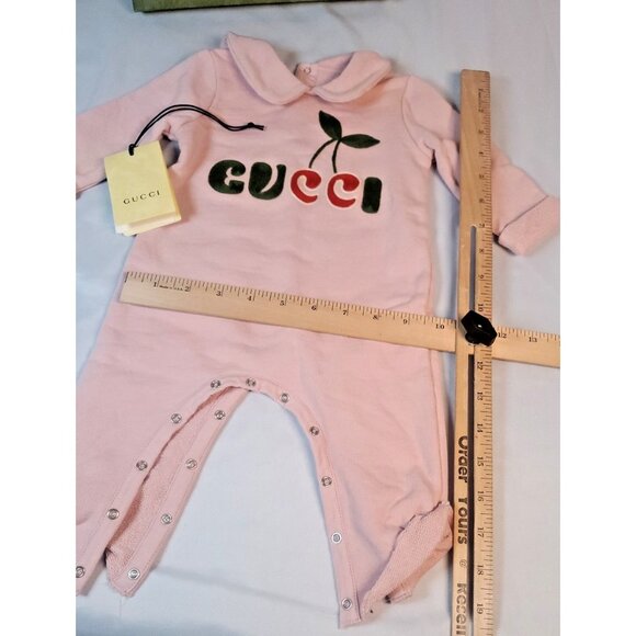 Gucci Baby One Piece Jumpsuit  3/6 Mo Playsuit 100% cotton W/ Box - Picture 5 of 16